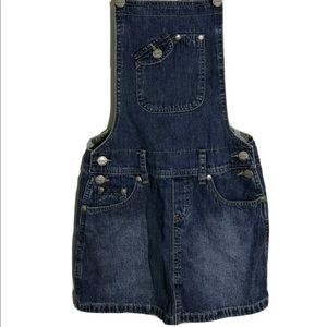 REVOLT girls bib overall jeans dress VTG Look